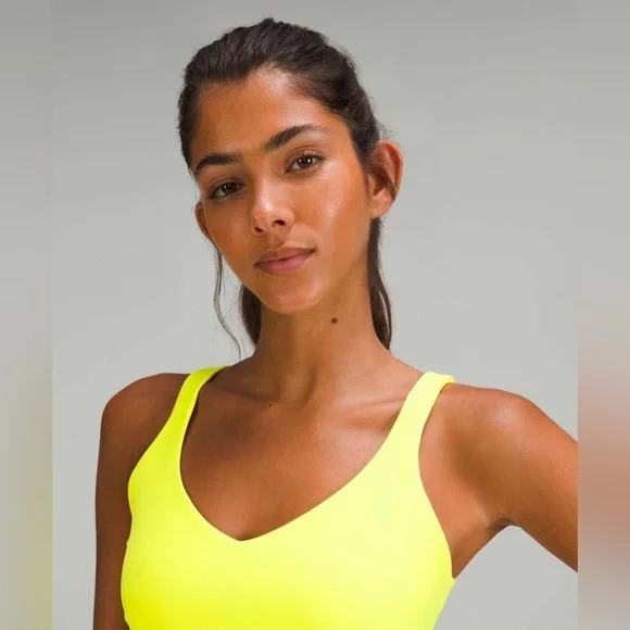 Lululemon Align Tank Nulu Cropped Length (Electric Lemon *ELLE) Sz 4 - Picture 5 of 9